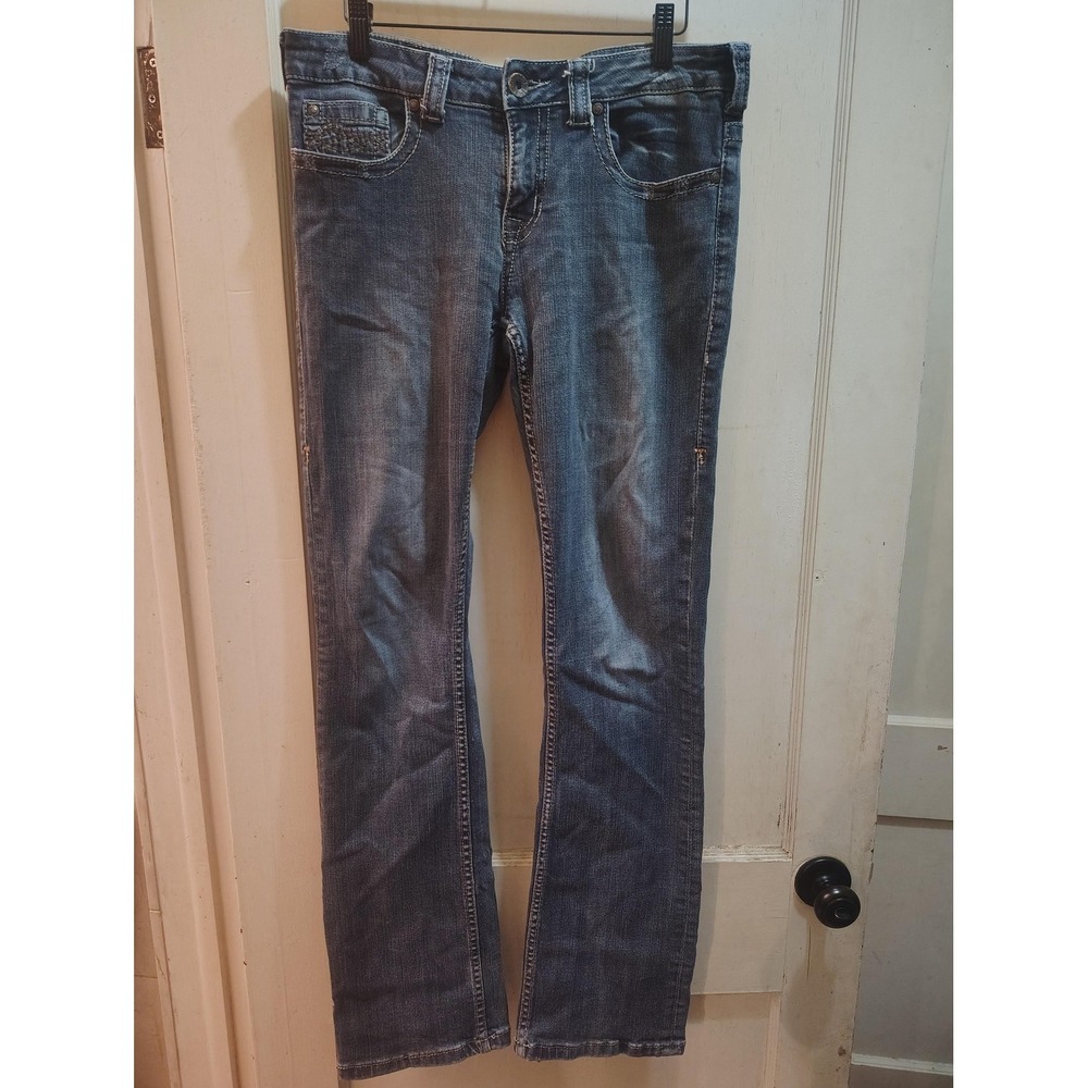 Cowgirl Tuff Co Jeans Womens 31x35 Blue Bootcut Embroidered Stretch Western